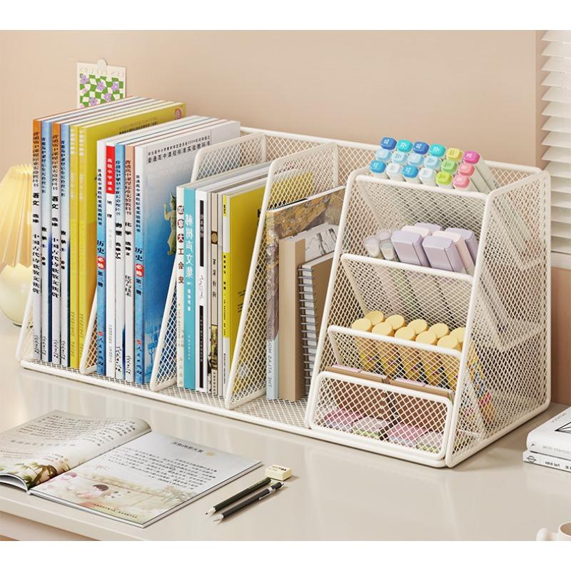 Large Capacity Desktop Bookshelf Office Desk Storage Organizer For Office Stationery