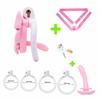 Pink Bow-Tie Flat Chastity Cage Positive/Negative Cock Cage Urethral Chastity Device SM Sex Toy Peins Plug ChastityBelt for Men