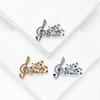 Rhinestone Music Symbol Pins for Women Unisex Musics Brooches Event Party Backpack Decoration Clothes Accessories