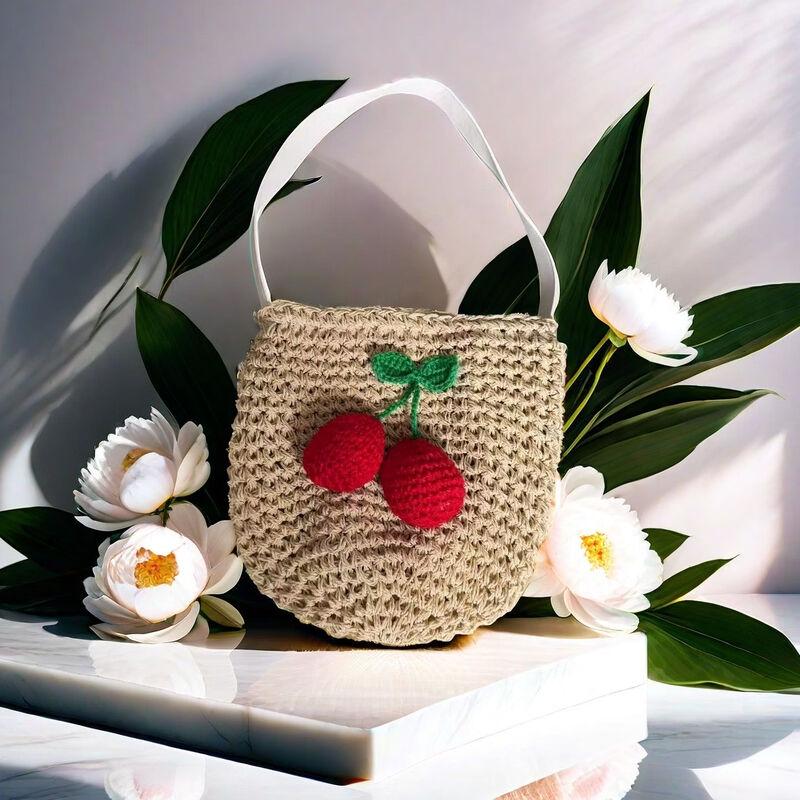 Kairui Cherry Woven Tote Bag