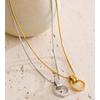 Eetit Popular Stainless Steel Round Pendant Fashion Necklace Gold & Platinum PVD Plated Basic Jewelry Accessories Waterproof