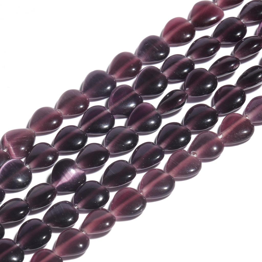 1 Stück Natursteinperlen 8 mm Katzenauge Mondstein Opal Herzformen Mix Farbe Lose Spacer Perlen für Schmuckherstellung DIY Armband Halskette