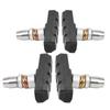 2Pair Mountain Bike V Brake Pad Road Bicycle Fixed Gear Rubber Brake Lining Silent Black