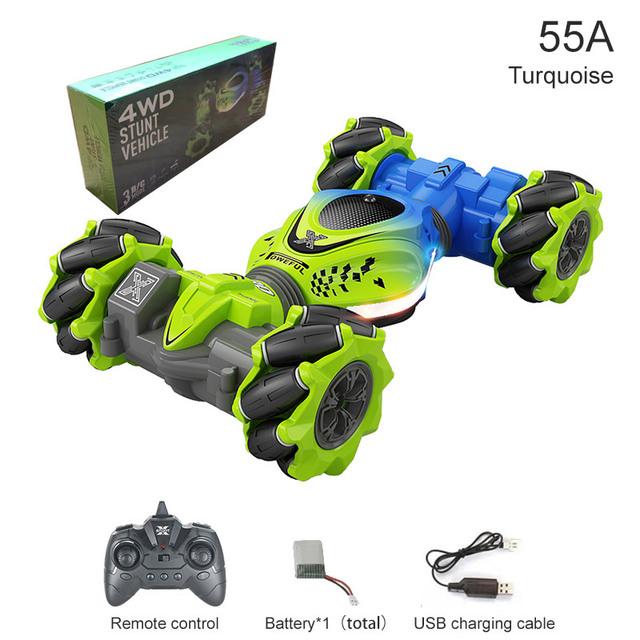 Nuevo 4WD RC coche de juguete 2,4G Radio Control remoto coches RC reloj Sensor de gestos rotación giro truco Drift vehículo juguete para niños regalo