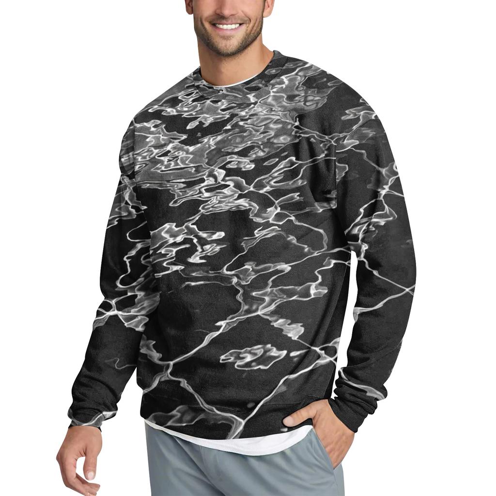 Men's Casual Fashion Printed Round Neck Pullover Sweatshirt