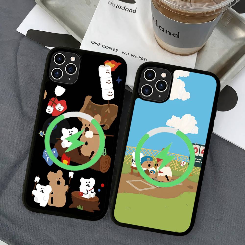 Cute Bear Quokkas Magsafe Phone Case For IPhone 16 15 14 13 12 11 17 Pro Max Plus Magnetic Wireless Cover