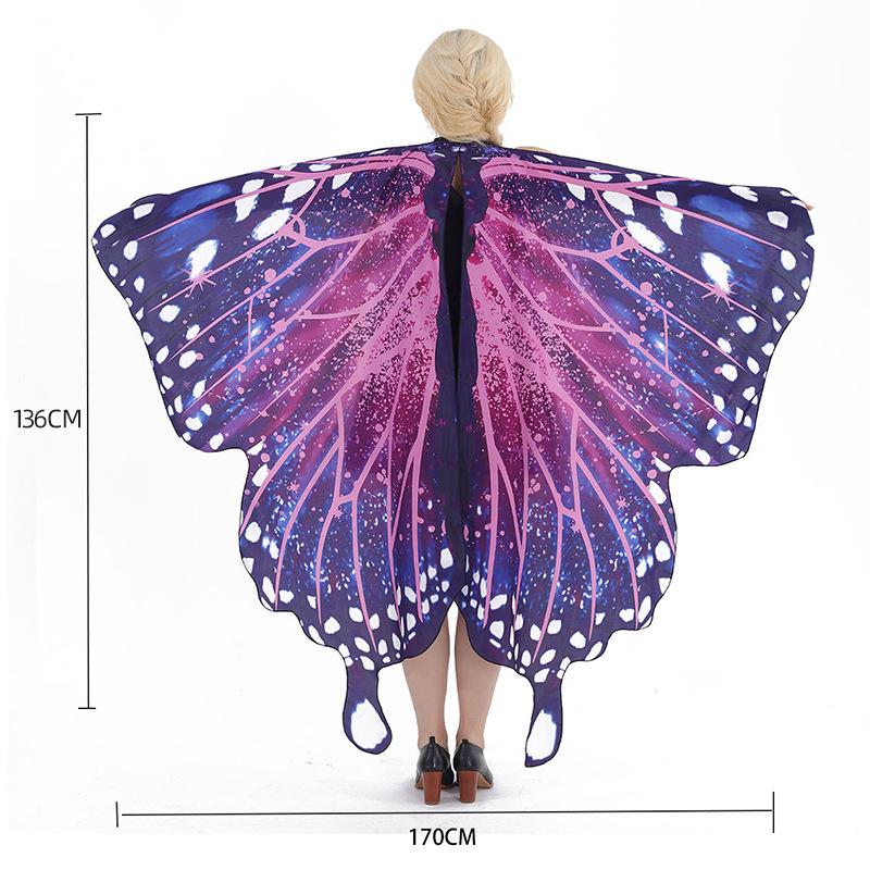 Butterfly Cloak Gradient Halloween Dance Shawl Wings