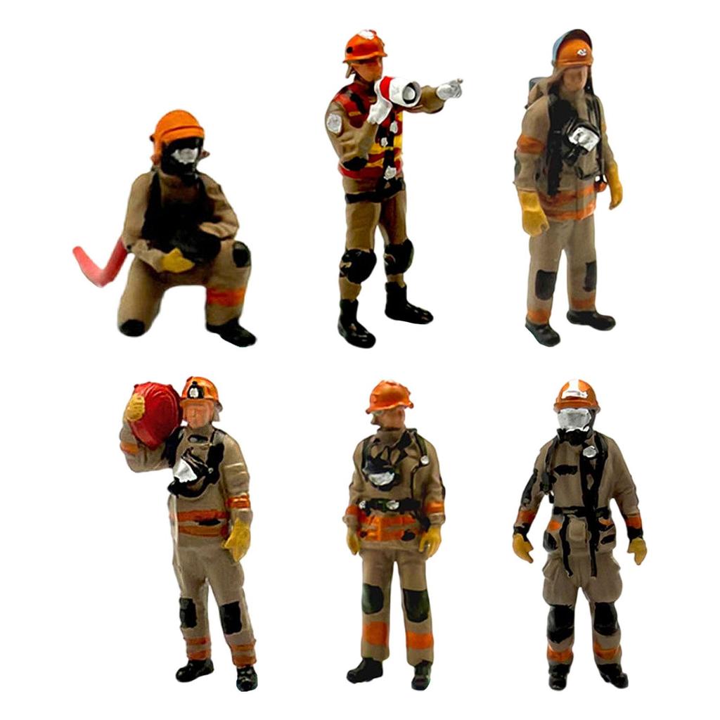 1/64 Firefighter Figures,Realistic,Mini Diorama Action Figures Tiny People Model for Scenery Landscape Diorama Decor Layout