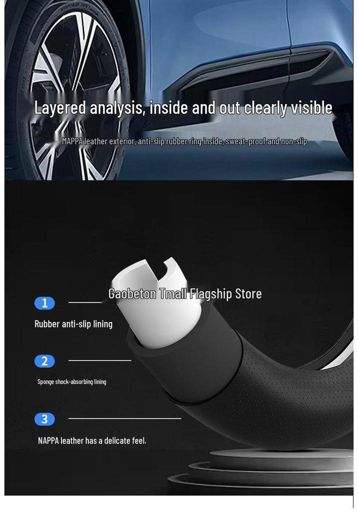 Zeekr Steering Wheel Cover: Ultra-thin, Non-slip, Sweat-absorbing for Models X, 001, 007, 009 - All-season Use