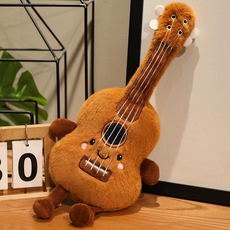 Adorable Musical Plush Toys Soft Violin Guitar Piano Round Drum Stuffed Dolls Instrument Gifts For Kids Music Lover Home Decor