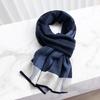 100% Wool Scarf Men Winter Warm Neck Scarves Classic Business Designer Scarf Shawls Luxury Striped Plaid Blue Foulard Hommes