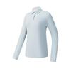 Fila Golf Series Fashionable Simple Casual Sports Training Long Sleeve Polo Shirt Women Tops Satin-Gray-Blue A11W545212FLB