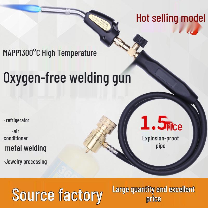 American High-Temperature MAPP Gas Welding Torch for Refrigeration Repair - Portable, Oxygen-Free Flame