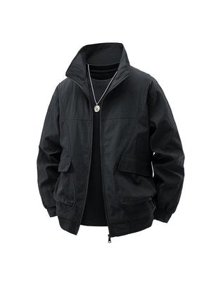 American Retro Workwear Jacket - Waterproof, Windproof, Loose Fit, Stand Collar for Autumn/Winter