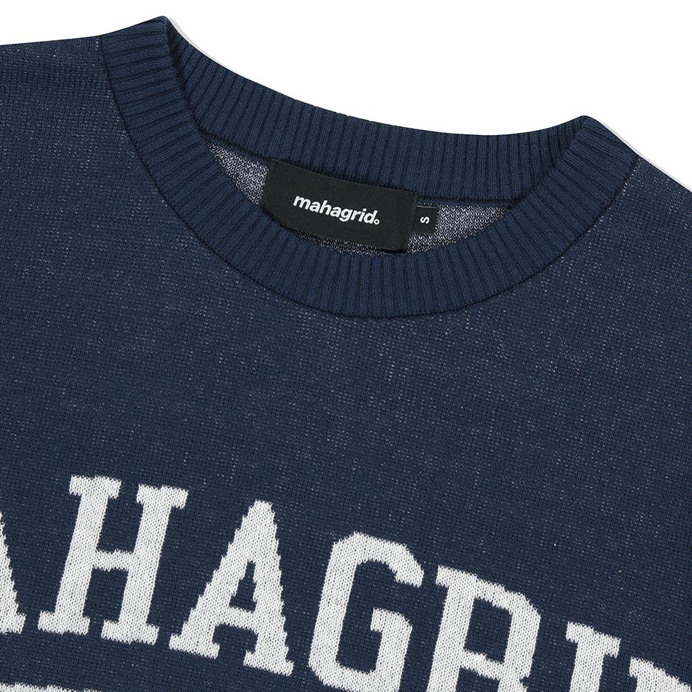 MAHAGRID College Logo Half Knit Navy(Mg2Dmmk601A)