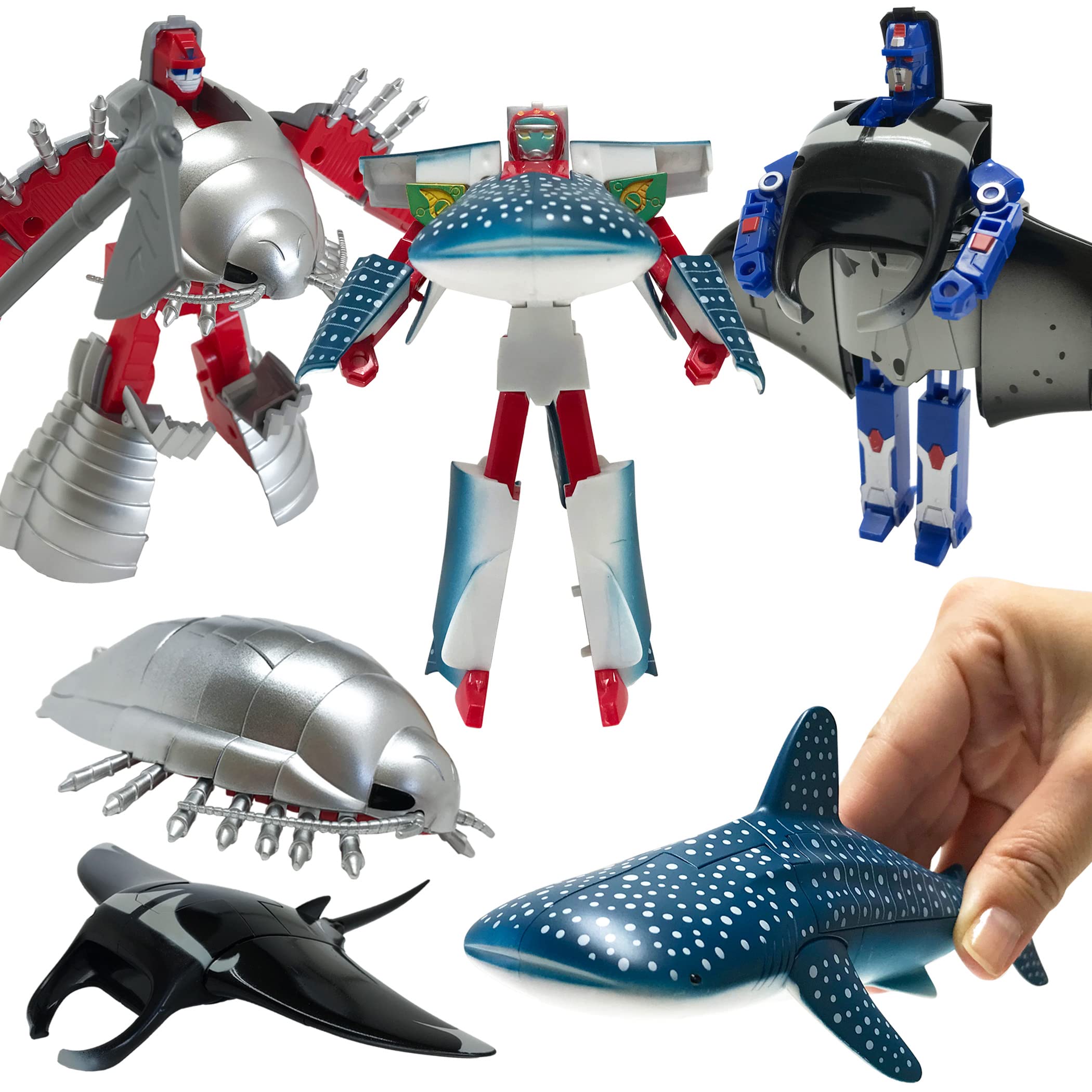 

Cool Transforming Sea Creatures, Robot Sea Creatures, Transforming Robots, 3D Puzzle, Robot Toys (Set of 3 B)