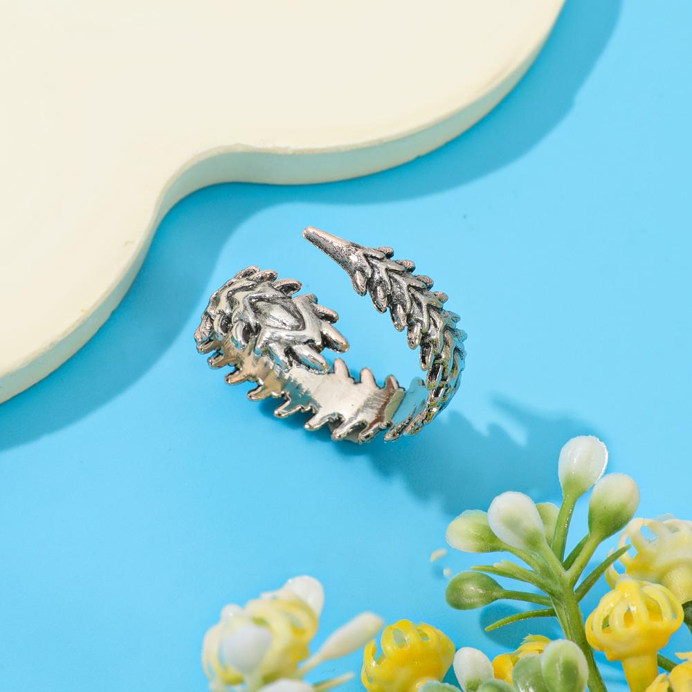 Vintage Punk Tausendfüßler Paar Ring Gothic Geometrische Wirbelsäule Fünf Finger Ringe Hip Hop Hyperbel Anime Ringe Zubehör