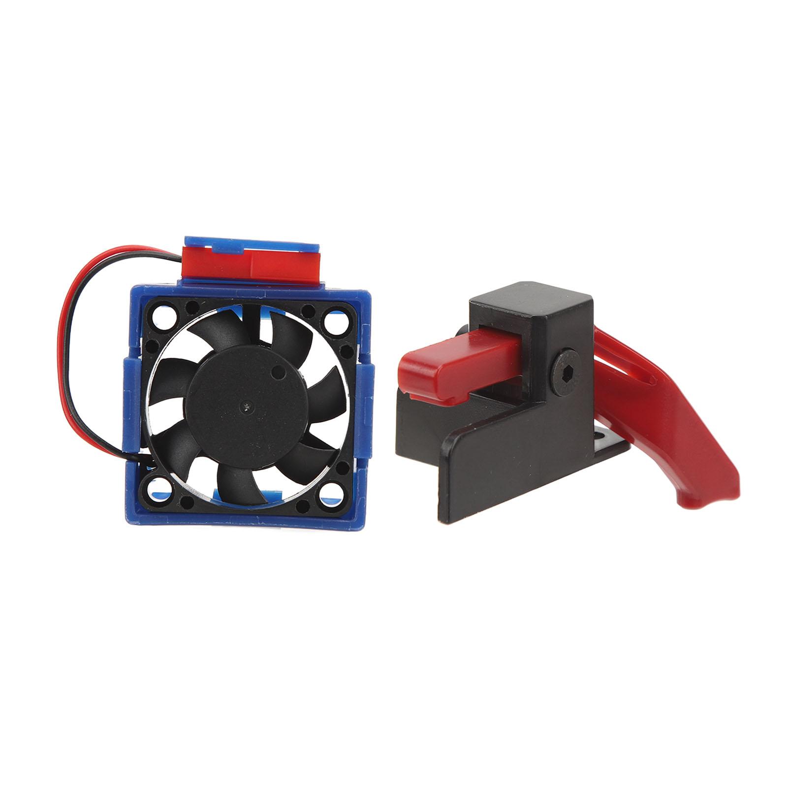 

ESC Cooling Fan ESC Reset Switch Set for Traxxas VXl 3S for Traxxas Slash Rally Bandit Stampede Short Truck Models