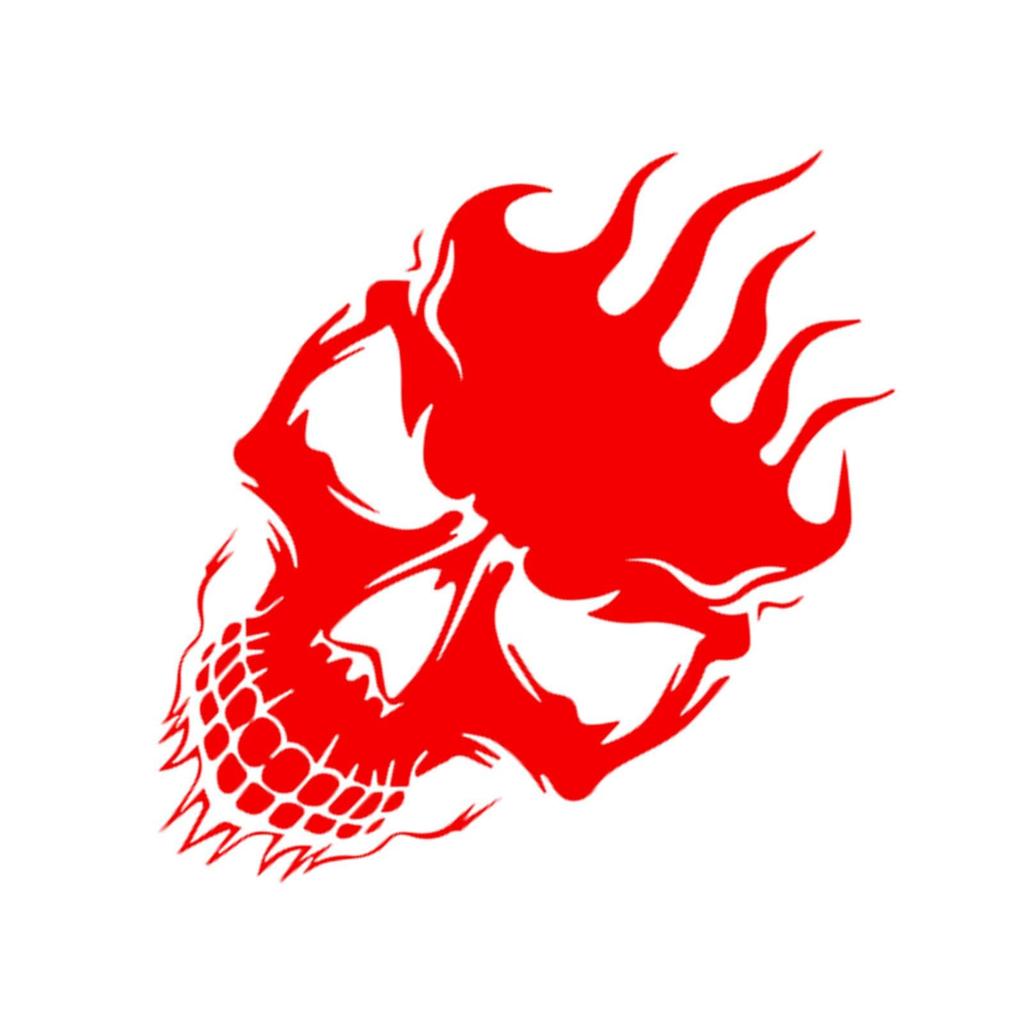 Skull Stickers and Decals,Car Stickers Flame Skull Hood Car Sticker Side Door Car Sticker