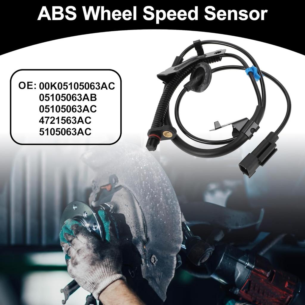ABS Wheel Speed Senor Kit No.4721563AC/5105063AC/K05105063AB Rear Left ABS Sensor Set for Dodge Caliber 07-12 for Jeep Compass Patriot 07-17 for FWD