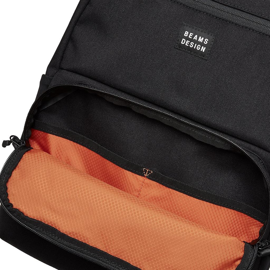 Backpack Unisex Large Capacity Backpack Cushion Casual Simple Visibility Nylon Standard Commuting to School Black One Size [BEAMS DESIGN] (L)