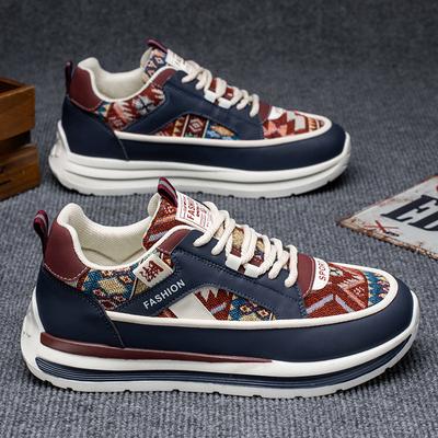 Men's Shoes Summer Breathable New Embroidered Casual Sports Board Shoes Trend Versatile Heightening Shoes