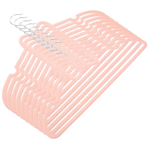 NUOLUX Clothes Hangers, Ribbon, Non-Slip, Pink, 39.5cm, 10 Pieces, Cute Butterfly Shape, Prevents Sagging, Suitable for Suits, Jackets, Basic Clothes,