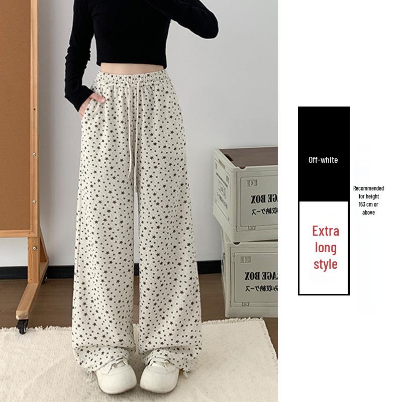 

Women s American Polka Dot Star Print Wide-Leg Pants - Slimming & Relaxed Fit for Spring/Summer. M