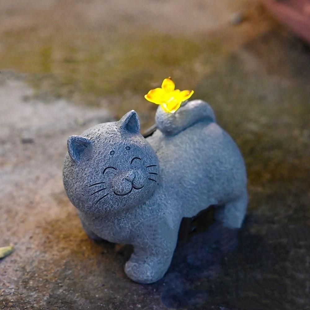IP44 Waterproof Garden Cat Figurine UV Resistant Cat Statue Yard Art Decor  Outdoor Garden