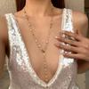 Trendige Gold Silber Farbe Glas Lange Y-förmige Halskette Metall Schlüsselbeinkette Sommerurlaubsparty Böhmischer Körperschmuck Geschenke