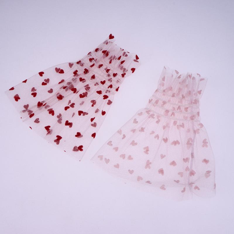 1 Pair Props Nail Tips Display Sleeve Fashion Accessory Nail Art Heart Tulle Photo Glove Fake Pleated Cuff Manicure Photography