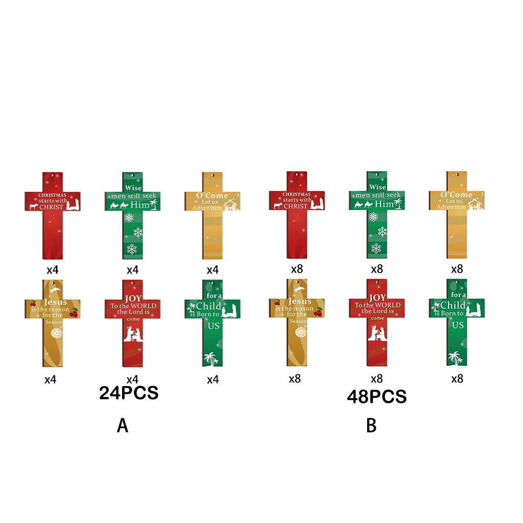 Wooden Cross Christmas Ornament – Prayers For Peace Hope And Love Christmas Decoration Tree