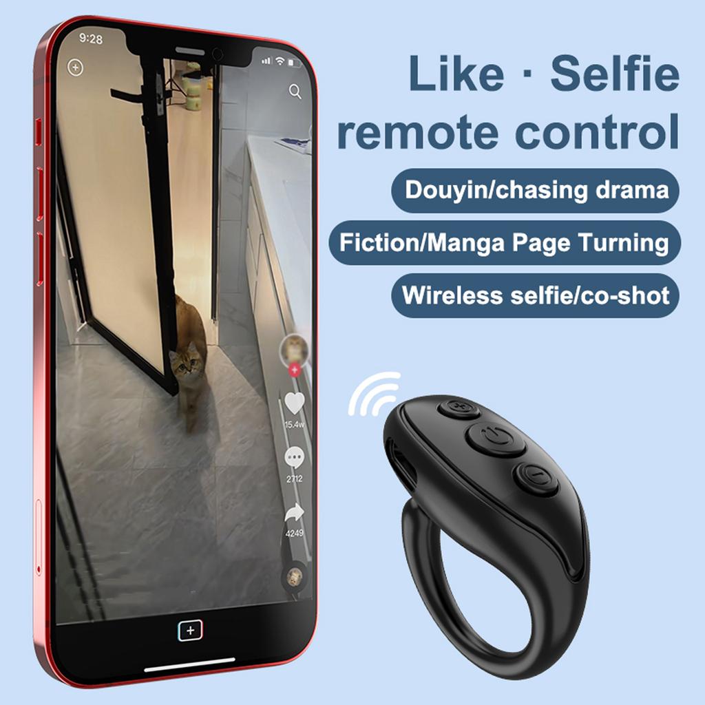 Remote Control Page Turner Rechargeable Portable Camera Video Recording Remote Control for Home Outdoor White DC5V