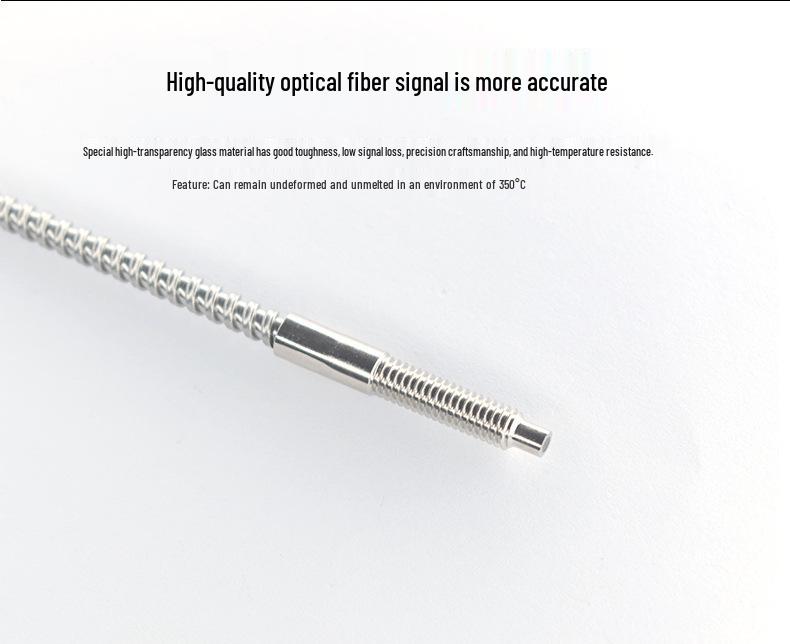 Elbow M3/m4 Diffuse Reflective High-Temp Glass Fiber Optic Sensor (350°C)