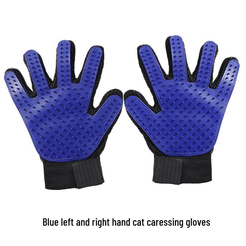 Pet Grooming Gloves & Comb for Cats and Dogs - Shedding & Bath Tool