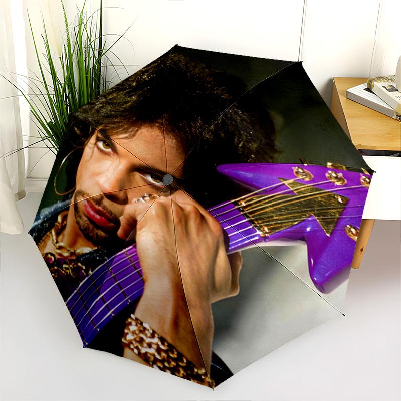 Purple Rain Folding Umbrella Suitable For All Seasons 8 Paraphenoid Bones Printing Umbrella Outdoor