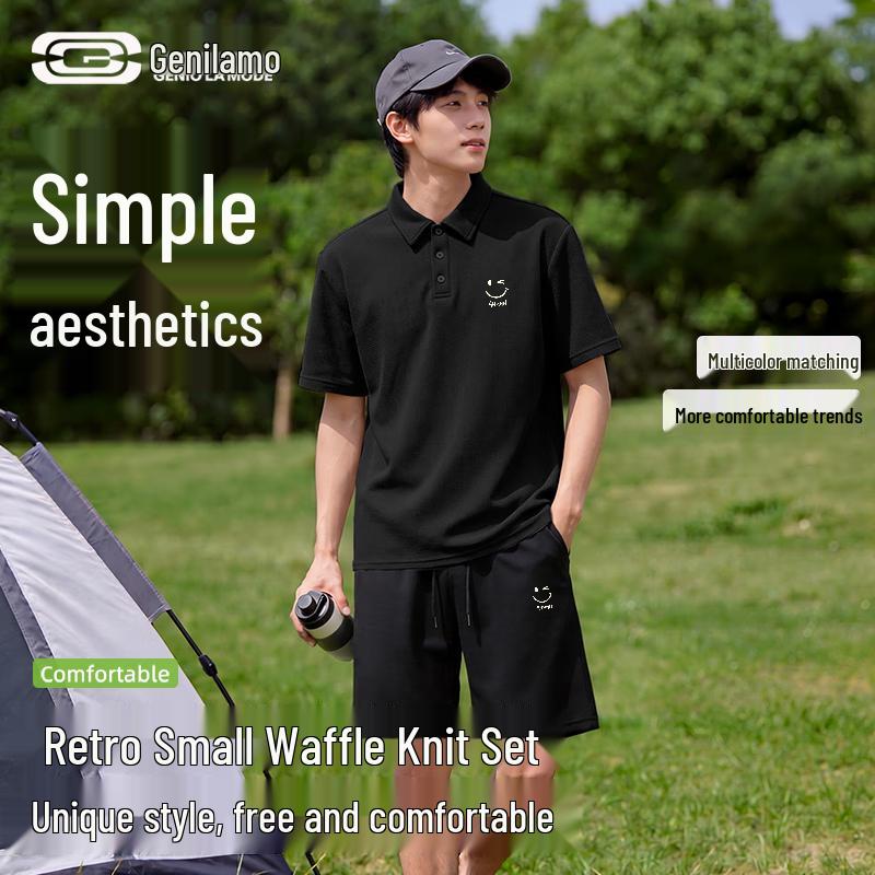 

GENIOLAMODE Men s Casual Sports Suit Set L