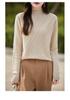 Women's Pure Wool Jacquard Sweater: Half-Neck, Loose Fit, Slimming & Versatile for Autumn/Winter