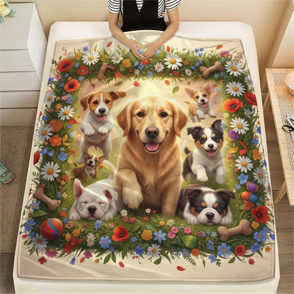 1 Manta de Franela con Estampado de Dibujos Animados, Alta Calidad, Cómoda para Todas las Estaciones, Decoración del Hogar, Calidez y Confort, Perfecta para Regalo de Navidad o Cumpleaños