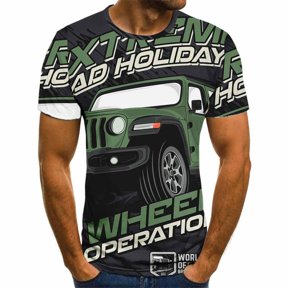 

Трендовая футболка в стиле «автомобиль» с короткими рукавами, свободный повседневный топ для мужчин 6XL