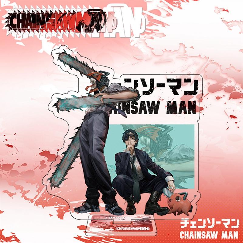 15cm Anime Chainsaw Man Action Figure Stand Model Denji Pochita Makima Power Beam Angel Acrylic Standing Sign Toy Fans