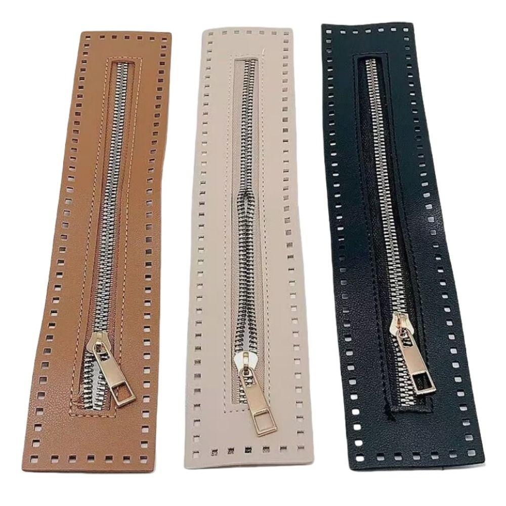 

2PCS Replaceable Bag Zipper Bag Hardware Stitch Zipper Bag Accessories Leather Zipper Handbag коричневий