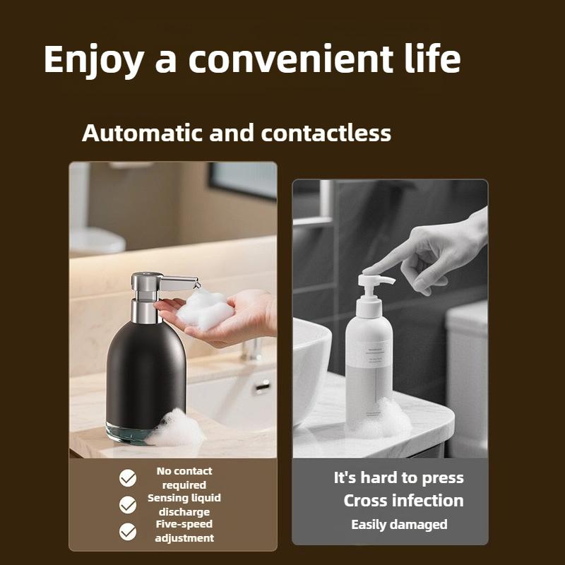 320ml  Automatic Soap Dispenser Liquid Soap Dispenser 5 Levels of Adjustment USB Rechargeable Foam Gel Sanatizer for Kitchen