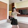 Casual Womens Summer Gray Skirt Suit With Zipper For Office And Casual Wear