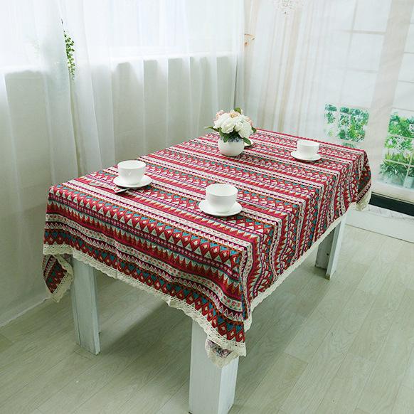 Rectangle Daisy Tablecloth with Tassel - Floral Tablecloth as Spring Decorations for The Home, Spring Summer Plaid Tablecloth for Holiday,Party Decor