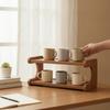 Screwless Bamboo Desktop Storage Rack | Rounded Smooth Edges, Warm , for Office 2 Tier 30CM