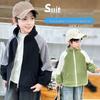Aoli Velvet Jacket for Boys & Girls: Stand-Up Collar Thickened Warm Top, Available In Small, Medium, Large, for Baby To Big Kids, Autumn/Winter.