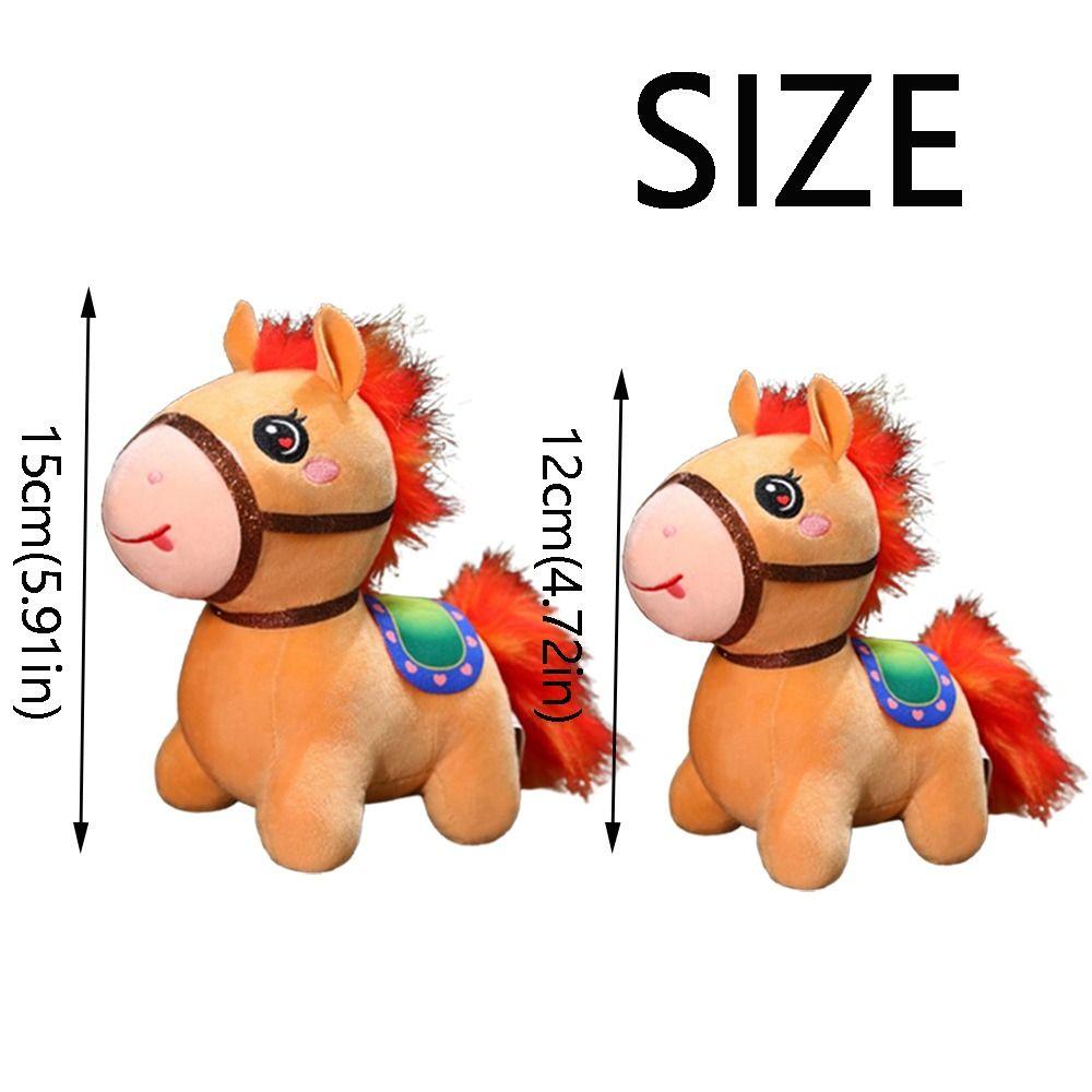 Cartoon Stuffed Animal Horse Fluffy Horse Zodiac Horse Plush Toy  Year of The Horse