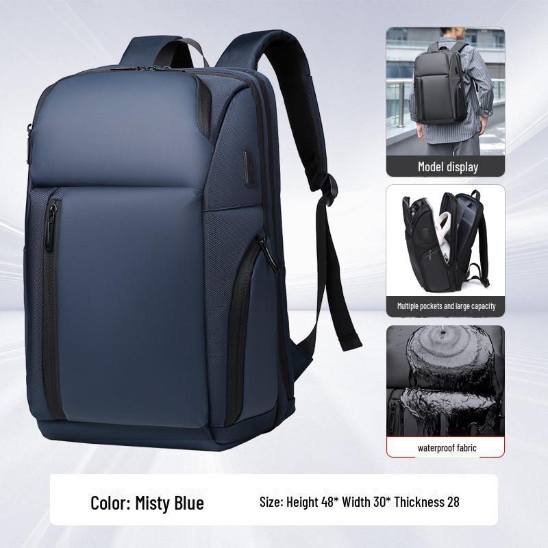 High-Capacity Waterproof Unisex Backpack: Trendy Travel & School Bag with Laptop Compartment