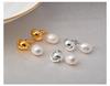 2026 French Vintage Baroque Pearl Stud Earrings - Intertwined Knot Gold Plated Dangle Earrings for Women Niche Jewelry
